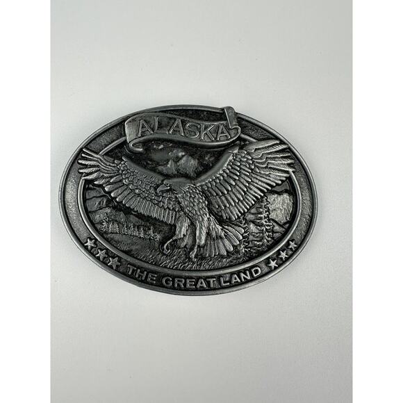 Alaska The Great Land American Bald Eagle Commemorative Belt Buckle - Picture 2 of 3